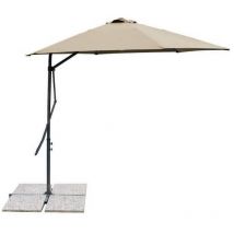 Magazzini Cosma - Sombrilla 2x3 de aluminio tela beige agrisado cortaviento mod. Zenith