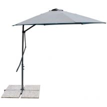 Cosma - Sombrilla ø 3 de aluminio tela gris cortaviento mod. Zenith