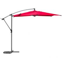 Hesperide - Sombrilla colgante redonda Manoa rojo granate & gris grafito - 3 m - Hespéride