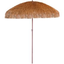 Dcb Garden - hawai - Sombrilla con flecos en acero acabado madera
