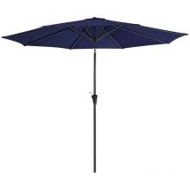 Sombrilla de 3 m, Parasol Octogonal de Poliéster, con Mecanismo de Inclinación y Manivela, para Jardines Exteriores, Balcón y Patio, (Base No