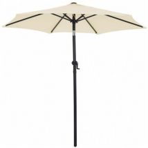 Sombrilla de jardin blanca diametro central 2,40 m hexagonal