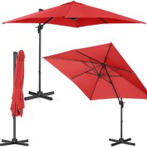 Uniprodo - Sombrilla colgante - roja - cuadrada - 250 x 250 cm - giratoria
