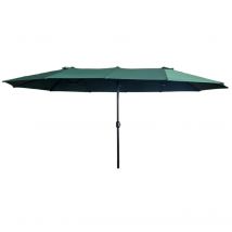 Akord - Sombrilla doble de jardín tilia en color Verde Oscuro peso 12,3 kg dimensiones 460x270x245 cm