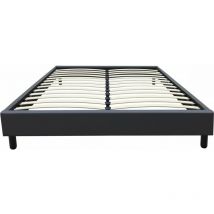 Habitat Et Jardin - Somier 'Andy' - 160 x 200 cm - pvc - Gris antracita