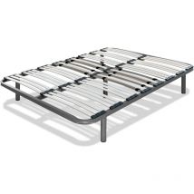 Cama Express - Somier Apolo, con Patas de 32 cm, Estructura de Madera y de Tubos de Acero, Reguladores Lumbares, Medidas 150 x 190 cm