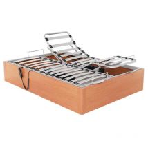 Aznar - Canapé Abatible articulado con motor Ankara altura 34 cm 90x200 cm - Cerezo