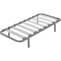 Cama Express - Somier Hermes con Patas de 25 cm, Estructura de Madera y Tubos de Acero, Tacos Anti Ruido, Medidas 90 x 180 cm