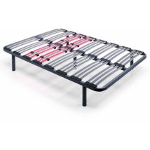 Somier Lumbar 105x190 cm – Base ajustable con regulación de dureza – Estructura de acero y lamas de madera – 32 cm de altura