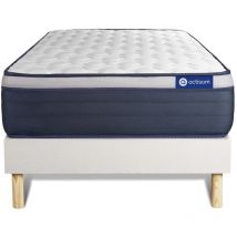 Actisom - Somier blanco + Colchón con muelles y viscoelástica 90 x 200