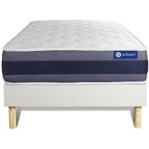 Actisom - Somier blanco + Colchón con látex y espuma viscoelástica 80 x 190