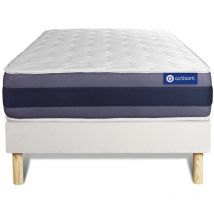 Actisom - Somier blanco + Colchón con espuma viscoelástica 90 x 200