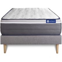 Actisom - Somier gris + Colchón con espuma viscoelástica 80 x 200