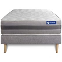 Actisom - Somier gris + Colchón con espuma viscoelástica 90 x 200