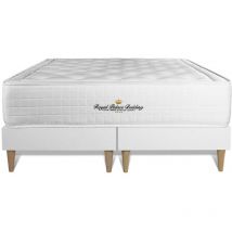 Royal Palace Bedding - Base tapizada blanco + Colchón con espuma viscoelástica 180 x 200