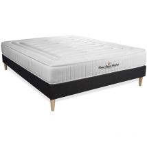 Royal Palace Bedding - Somier negro + Colchón con muelles y viscoelástica 200 x 200