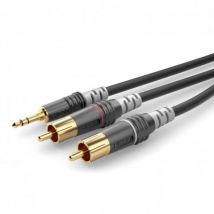 Sommer Cable - HBA-3SC2-0600 Jack / rca Audio Cavo [2x Spina rca - 1x Spina jack da 3.5 mm] 6.00 m Nero