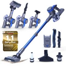 Sommertal - Akku Staubsauger VARIO150 3in1 Gerät 3-Stufen Turbosauger mit 45min Laufzeit und Schnellladen für 300m² Teppich Hartböden Tierhaare