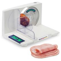 Sommertal Allesschneider AS170 150W Edelstahlmesser mit Wellenschliff,klappbar platzsparend, elektrische Schneidemaschine Brotschneidemaschine, Profi