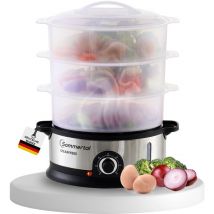 Dampfgarer STEAMY800 Dämpfer 800W 3 Schicht Topf BPA-Frei regelbar 0-60 min. spülmaschinenfest Kunststoff Dampftopf - Sommertal