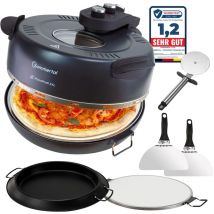 Sommertal - PizzaProfi xxl Pizzaofen mit 39cm Steinplatte – Pizza Ofen elektrisch, schnelle 3-Minuten Pizza, bis 380°C – 5-teiliges Set mit