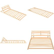 Sommier à lattes sans matelas tête de lit réglable 80x200 cm - Sommier à Lattes - Sommier Bois - Cadre Lit - Lit Double - Tête De Lit Réglable - Home