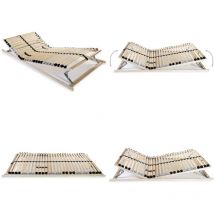 Sommier à lattes sans matelas avec 28 lattes 7 zones 90x200 cm - Sommier à Lattes - Sommier Plateforme - Lit Double - Lit 90x200 - Lit Confortable