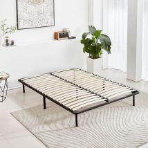 Sommier à Lattes avec 7 Pieds Teeno Sommier 160x200cm - Sommiers à Lattes pour Adulte en Bois (160x200)