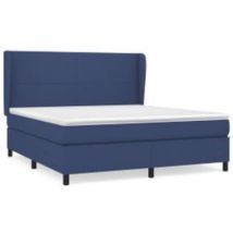 Sommier À Lattes De Lit Avec Matelas Bleu 180x200 Tissu