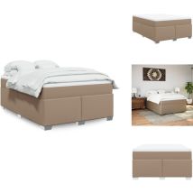 Sommier à lattes de lit avec matelas Cappuccino 140x200 cm - Lit Double - Literie - Chambre à Coucher - Meuble De Chambre - Sommier à Lattes
