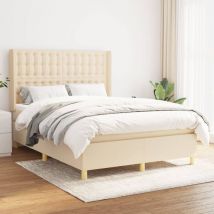 Avimac - Sommier à lattes de lit avec matelas Crème 140x200 cm Tissu