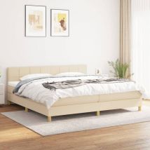 Torana - Sommier à lattes de lit avec matelas Crème 200x200 cm Tissu