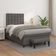Torana - Sommier à lattes de lit avec matelas Gris 120x200 cm Similicuir