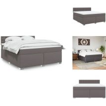 Sommier à lattes de lit avec matelas Gris 180x200 cm Similicuir - Sommier à Lattes De Lit - Sommiers à Lattes De Lit - Lit - Meuble De Chambre à
