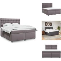Sommier à lattes de lit avec matelas Gris 180x200 cm Similicuir - Sommier à Lattes De Lit - Sommiers à Lattes De Lit - Lit - Meuble De Chambre à