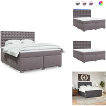 Sommier à lattes de lit avec matelas Gris 180x200 cm Similicuir - Sommier à Lattes De Lit - Sommiers à Lattes De Lit - Lit - Meuble De Chambre à