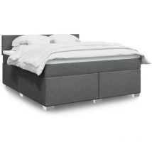 Avimac - Sommier à lattes de lit avec matelas Gris foncé 180x200cm Tissu