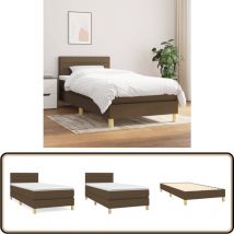 Vidaxl - Sommier à lattes de lit avec matelas Marron foncé 100x200 cm - Lit Plateforme - Lit Double - Matelas Ressorts Ensachés - Têted Lit Ajustable