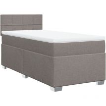 Sommier à lattes de lit avec matelas Taupe 90x190 cm Tissu
