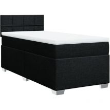 Sommier à lattes de lit avec matelas Noir 90x190 cm Tissu