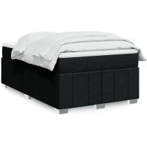 Sommier à lattes de lit avec matelas noir 120x190 cm tissu
