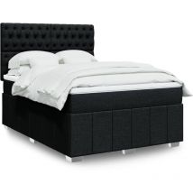 Torana - Sommier à lattes de lit avec matelas Noir 140x190 cm Tissu