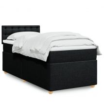 Sommier à lattes de lit avec matelas Noir 90x190 cm Tissu