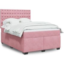 Sommier à lattes de lit avec matelas Rose 140x190 cm Velours