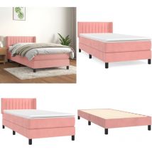Sommier à lattes de lit avec matelas Rose 90x190 cm Velours - Lit Tapissier - Lit Velours - Lit Double - Lit Rose - Lit Chambre Ado - Home & Living