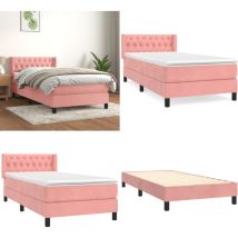 Sommier à lattes de lit avec matelas Rose 90x200 cm Velours - Lit Plateforme - Lit Velours - Lit Double - Lit Design - Chambre Ado - Home & Living