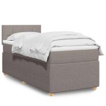 Sommier à lattes de lit avec matelas Taupe 100x200 cm Tissu