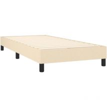 Sommier Cadre à lattes Cadre de lit à Lattes en Bois sans matelas ,Crème 90x200 cm Tissu