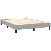 Lafomukea - Sommier Cadre à lattes Cadre de lit à Lattes en Bois sans matelas ,Gris clair 140x200 cm Tissu