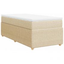Sommier à lattes de lit et matelas Crème 90x190 cm Tissu